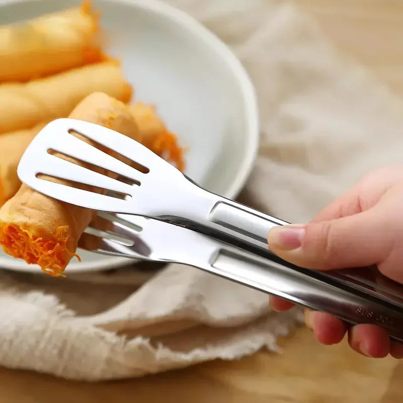 Stainless Steel Kitchen Tongs - 7/9/12/14 Inch Heat-Resistant Serving & BBQ Utensils