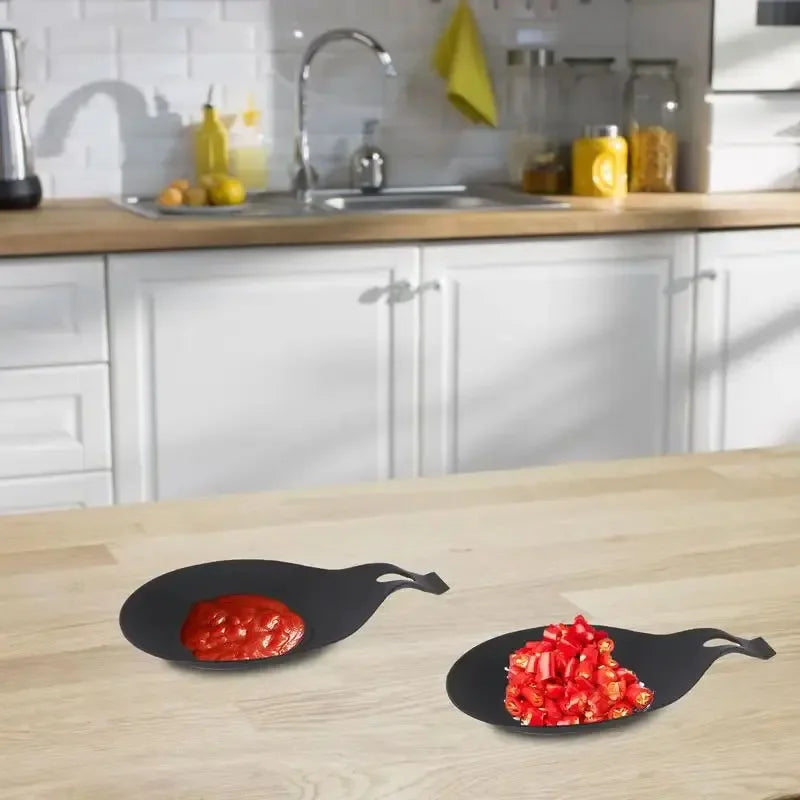 Silicone Spoon Rest Utensil Holder - Heat-Resistant Spatula & Spoon Tray for Kitchen
