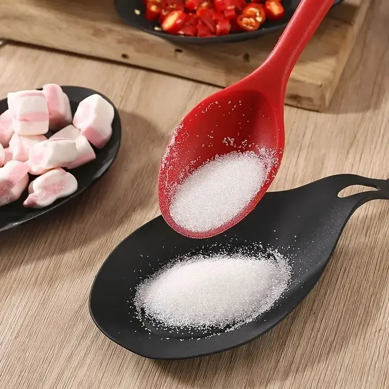 Silicone Spoon Rest Utensil Holder - Heat-Resistant Spatula & Spoon Tray for Kitchen